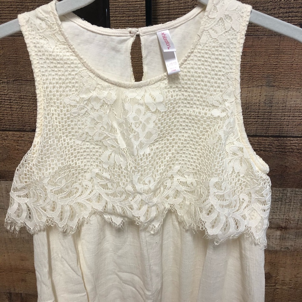 Xhilaration Cream Lace Overlay Dress SZ 10-12
